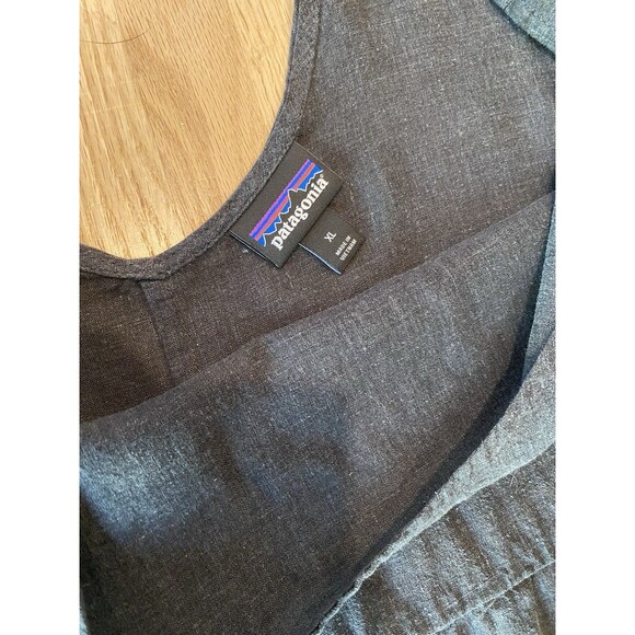 Patagonia Gorpcore Loungewear Leisure Linen Wide Leg Romper Women's XL Black - Picture 2 of 6